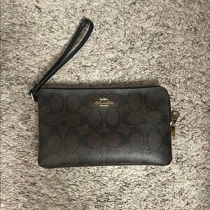 Coach Brown Signature Clutch Wristlet